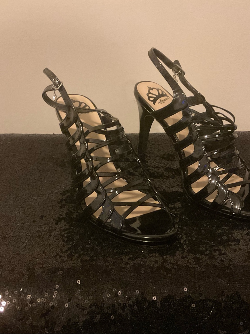 Women’s Black Strappy High Heel Sandals - Unbranded